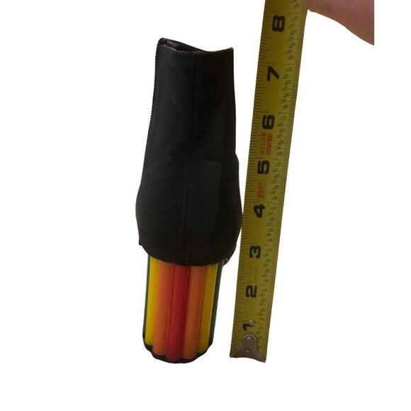 Yru RARE Rainbow Road Black Booties pride festival clubwear size 7 - Picture 10 of 13